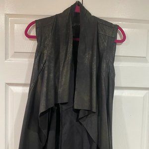 Black Faux Leather Vest